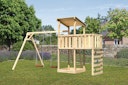 Vorschaubild Akubi Kinderspielturm Anna mit Pultdach inkl. Doppelschaukel, Anbauplattform und Kletterwand