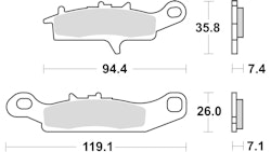 TRW Bremsbelag Typ SI Sintermetall mit ABE, Bremsbelag "MCB 757" Satz