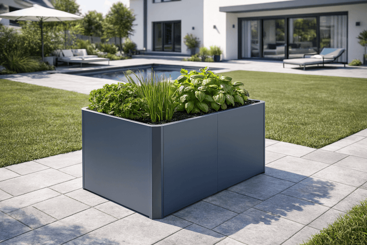 Premium Hochbeet aus Stahl anthrazit 120 x 80 x 75 cm