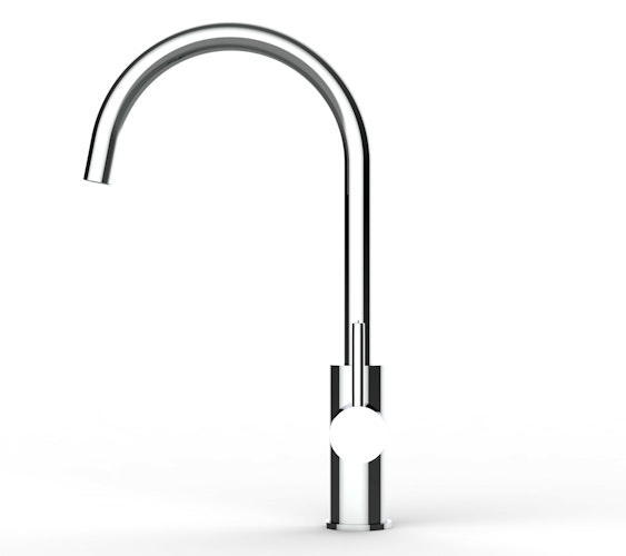 5 Wege Wasserhahn Küchenarmatur, Edelstahl Massiv mit 360° schwenkbarem U-Auslauf, Hochglanz Poliert