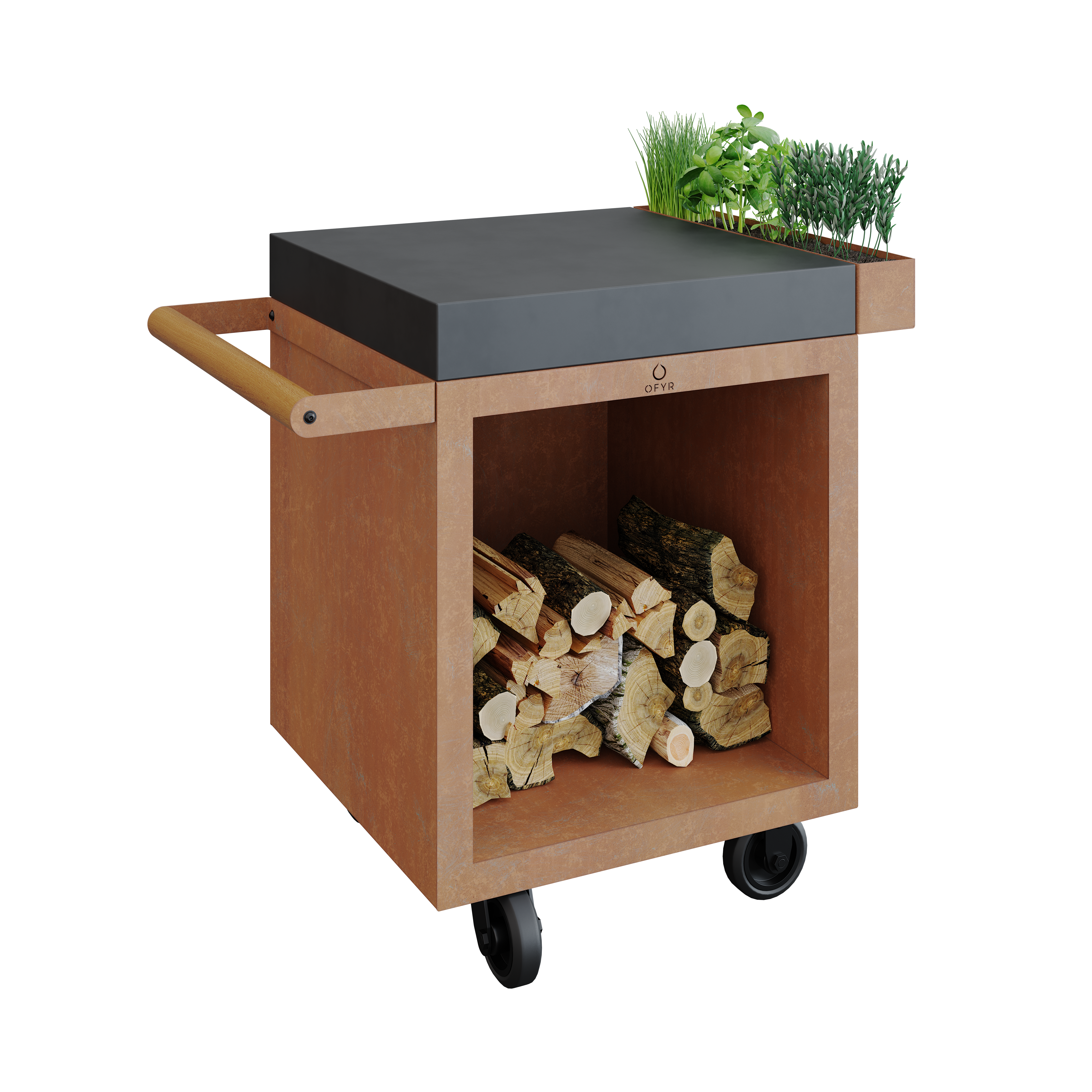 OFYR Mise en Place Table Corten 65 PRO Keramik Dunkelgrau