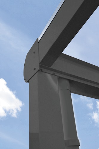 Skan Holz Aluminium Terrassenüberdachung Monza Breite 434 cm mit Echtglas-Dach