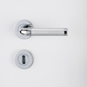 Vorschaubild Griffwerk Türgriff MARINA Schraubrosette- Chrom/Alu gepunktet