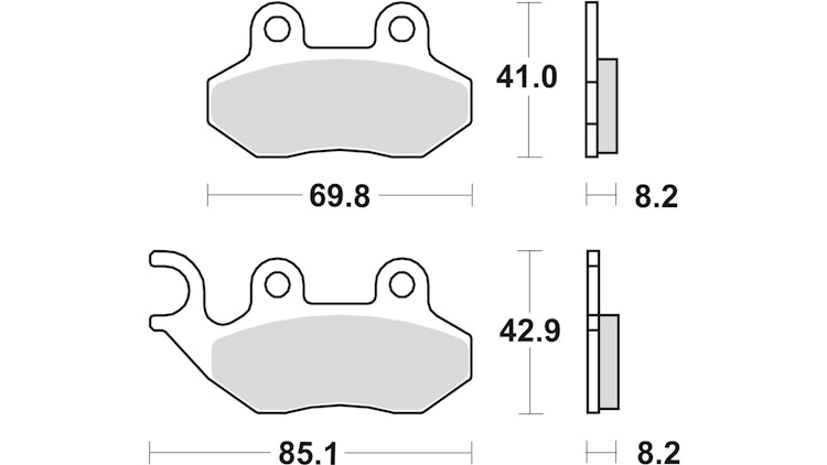 TRW Bremsbelag Typ EC Organisch mit ABE, Bremsbelag "MCB 684" Satz