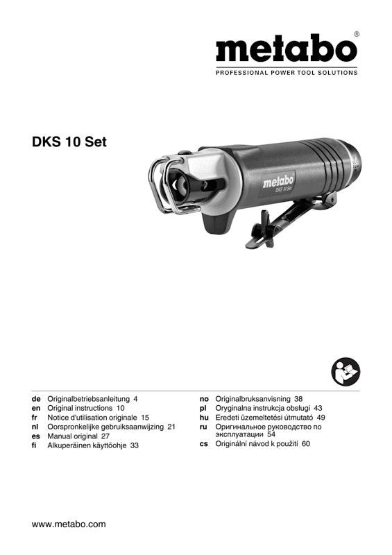 Bedienungsanleitung fÃ¼r Metabo Druckluft-KarosseriesÃ¤ge DKS 10 Set