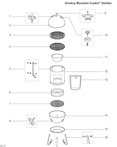 Weber Smokey Mountain Cooker 18.5" Blk w/Blk handle for John Deere