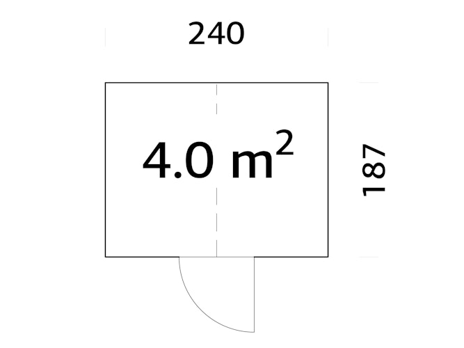 Palmako Gerätehaus Emilia 4,0 m² (dunkelgrau lackiert) - 18 mm