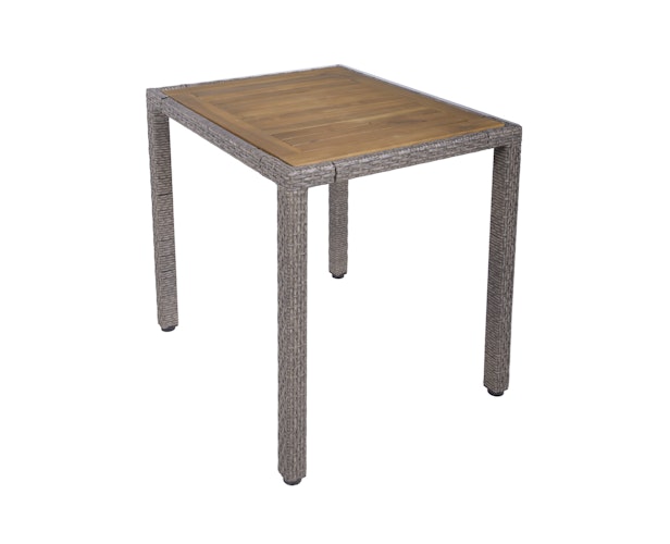 Garden Pleasure Balkon-Set DAKOTA, Tisch 70 x 60 + 2 Sessel, Polyrattan / Akazie / Kissen 100 % Polyester