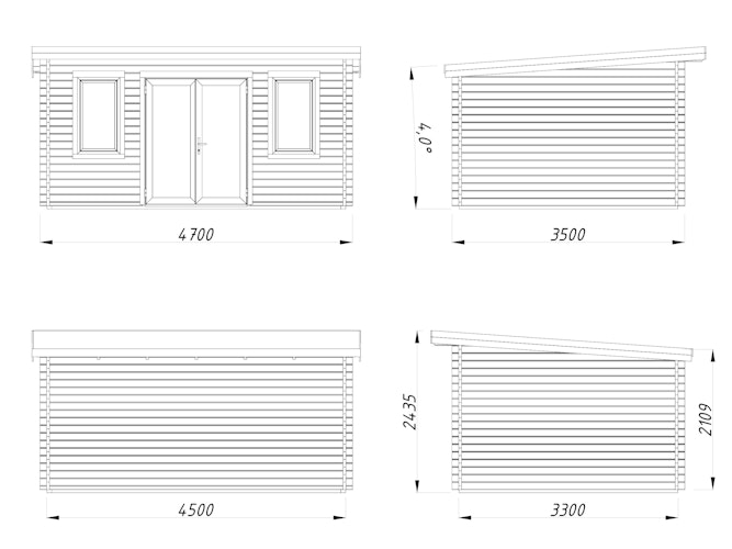 Palmako Gartenhaus Lisandra 14,2 m² - 44 mm