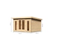 Vorschaubild Karibu Premium Gartenhaus Radeburg 2 - 40 mm (Homeoffice-Gartenhaus)
