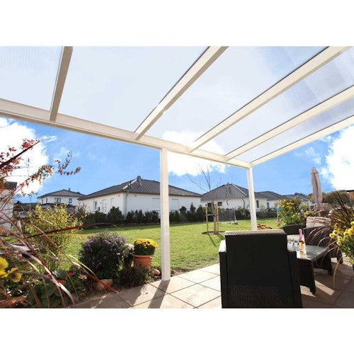 Skan Holz Aluminium Terrassenüberdachung Garda Breite 434 cm