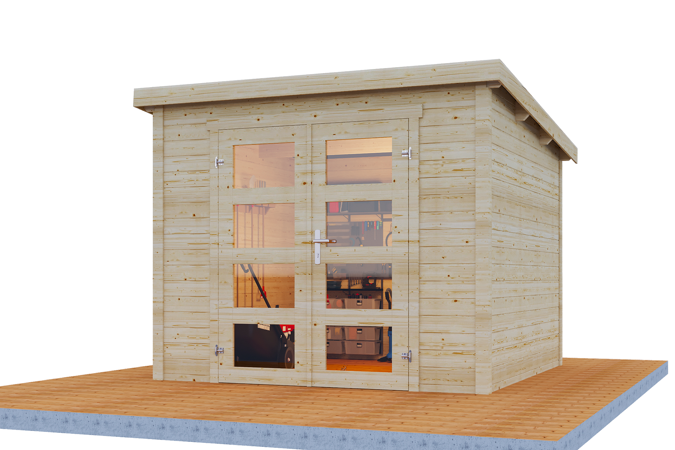 Wolff Finnhaus Gartenhaus Bengt 2525 - 28 mm naturbelassen Inkl. Fußboden / Fundamenthölzer