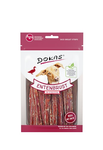 Dokas Entenbrust in Streifen Hundesnack