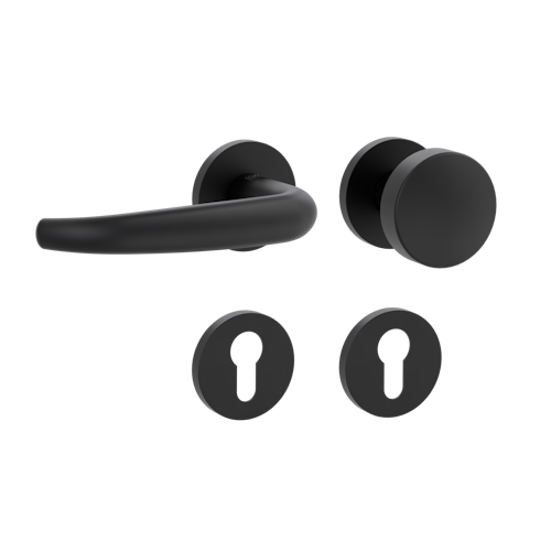 Griffwerk Wechselgarnitur VAYA 194 ALDA fast2fix Fast2Fix GK3 Rosetten rund Knopf R2 Graphitschwarz L