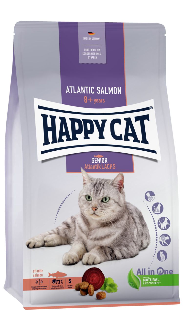 HAPPY CAT Supreme Senior Atlantik-Lachs Katzentrockenfutter