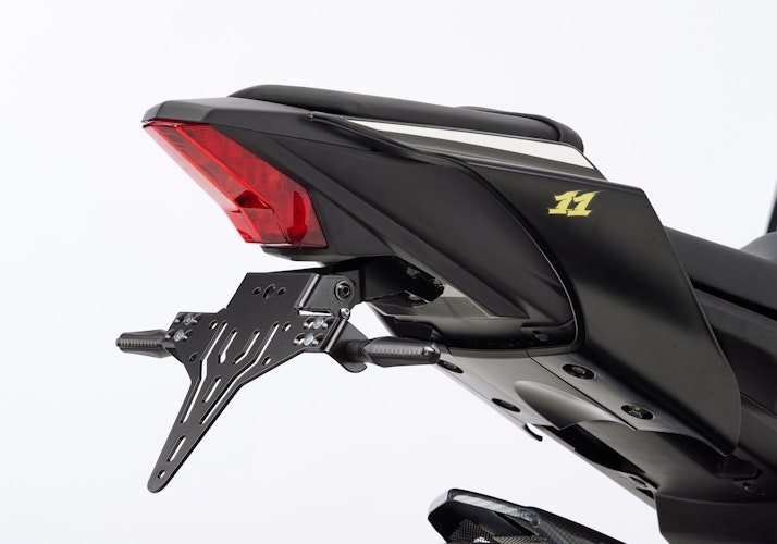 PROTECH V-SHAPE Kennzeichenhalter Alu & Stahl Schwarz für YAMAHA YZF-R125