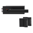 Vorschaubild Griffwerk Glastürbeschlag PURISTO S mit Griff VAYA 137 TRI smart2lock Flüster 3-tlg. Bänder VAYA 137 TRI Graphitschwarz