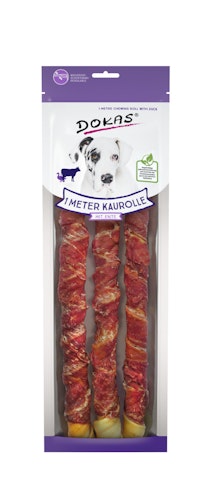 Dok Dog Snack 1 m Kaurolle mit Ente 315g