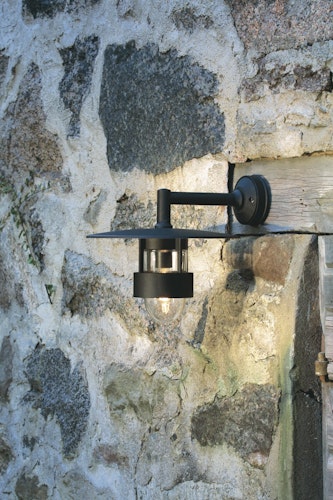 Konstsmide Wandleuchte Freja, matt schwarz, klares Glas (504-750)