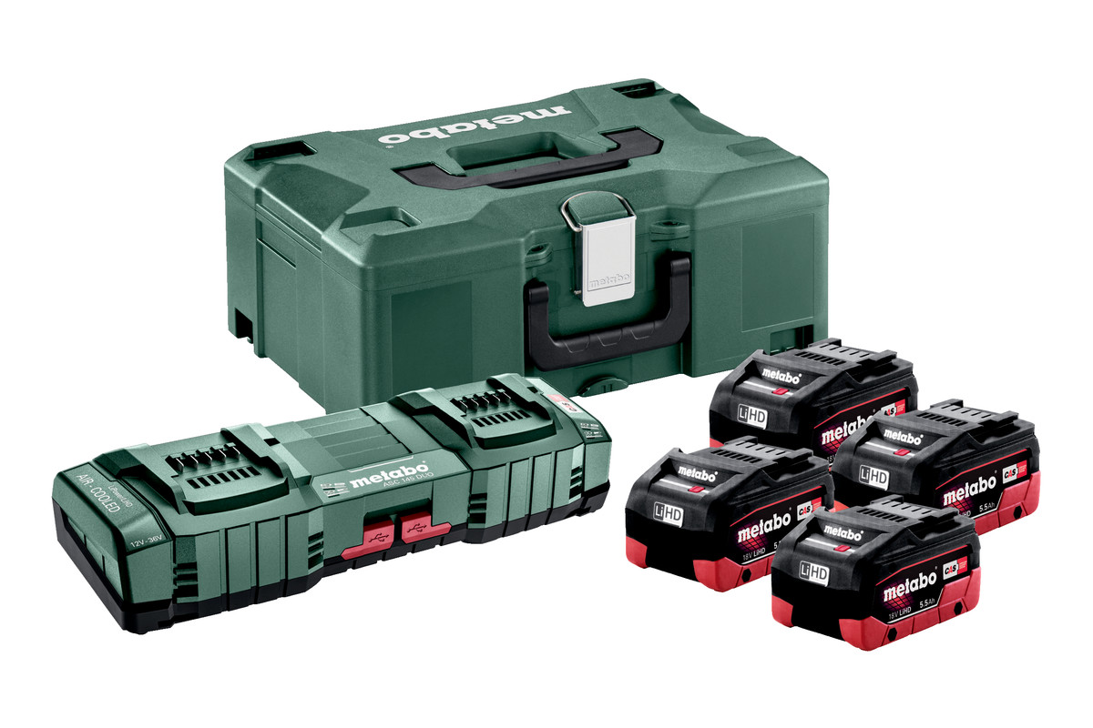 Metabo Basic-Set 4x LiHD 5.5Ah ASC 145 DUO + ML