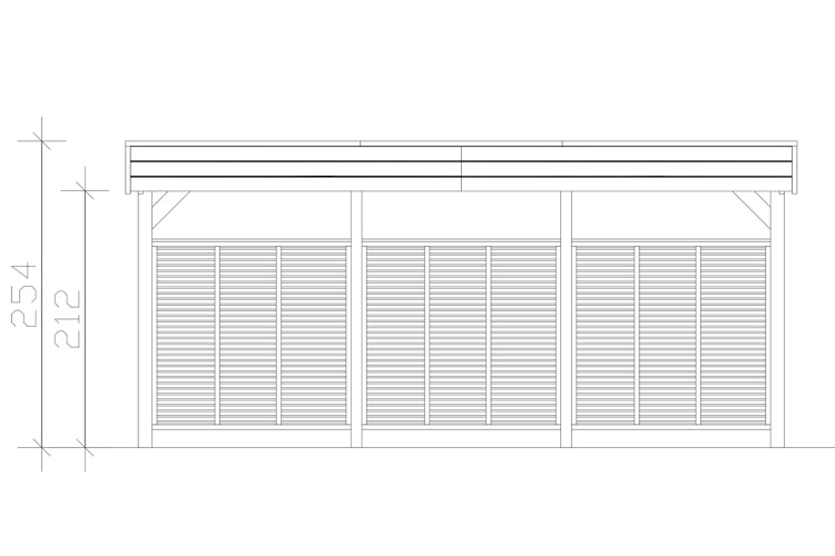 Skan Holz Carport Friesland Hybrid Set 13 557x555 cm inkl. Rück- und Seitenwände aus Aluminium