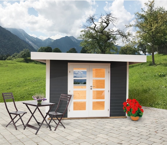 Wolff Finnhaus Gartenhaus Relax C - 28 mm anthrazit