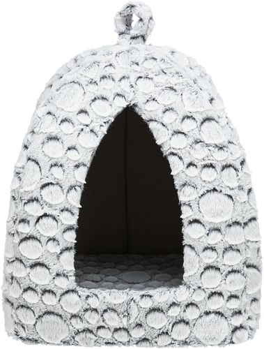 TRIXIE Höhle Mila, Plüsch, 32 × 42 × 32 cm, weiß-grau