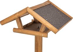 TRIXIE Futterhaus mit Ständer, Kiefernholz, 46 × 22 × 44 cm/1,15 m, braun