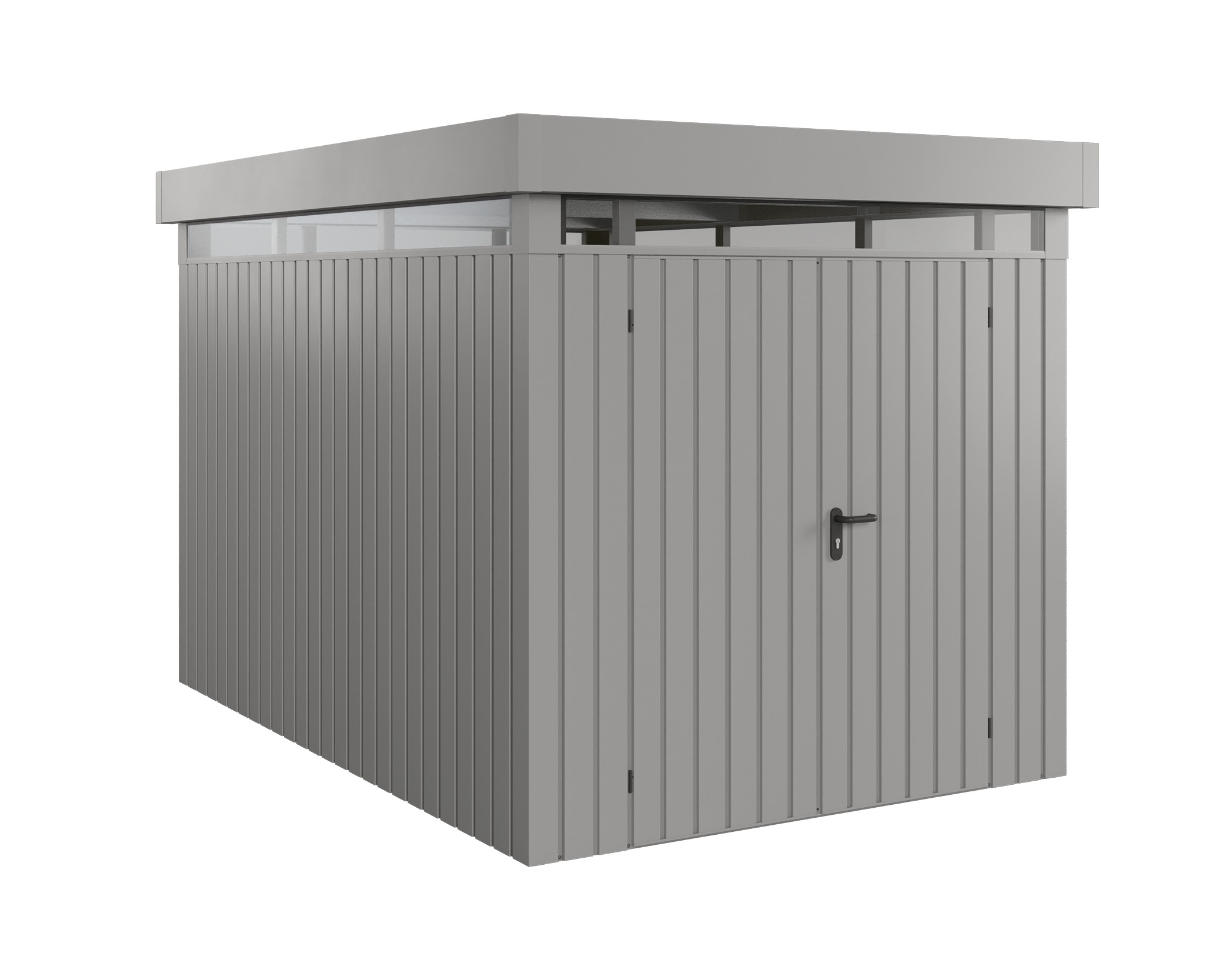 Hörmann Metall-Gerätehaus EcoStar EuroLine EFD mit Flachdach B 214 x T 310 cm (EFD 7) mit Lichtband, Motiv Modern (mit s...