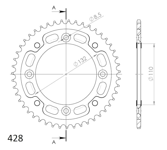 Supersprox Stealth-Kettenrad 428 46Z (Orange)