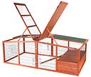 Vorschaubild Freilaufgehege XL m. Abdeckung, Holz, 233 × 79 × 116 cm, braun