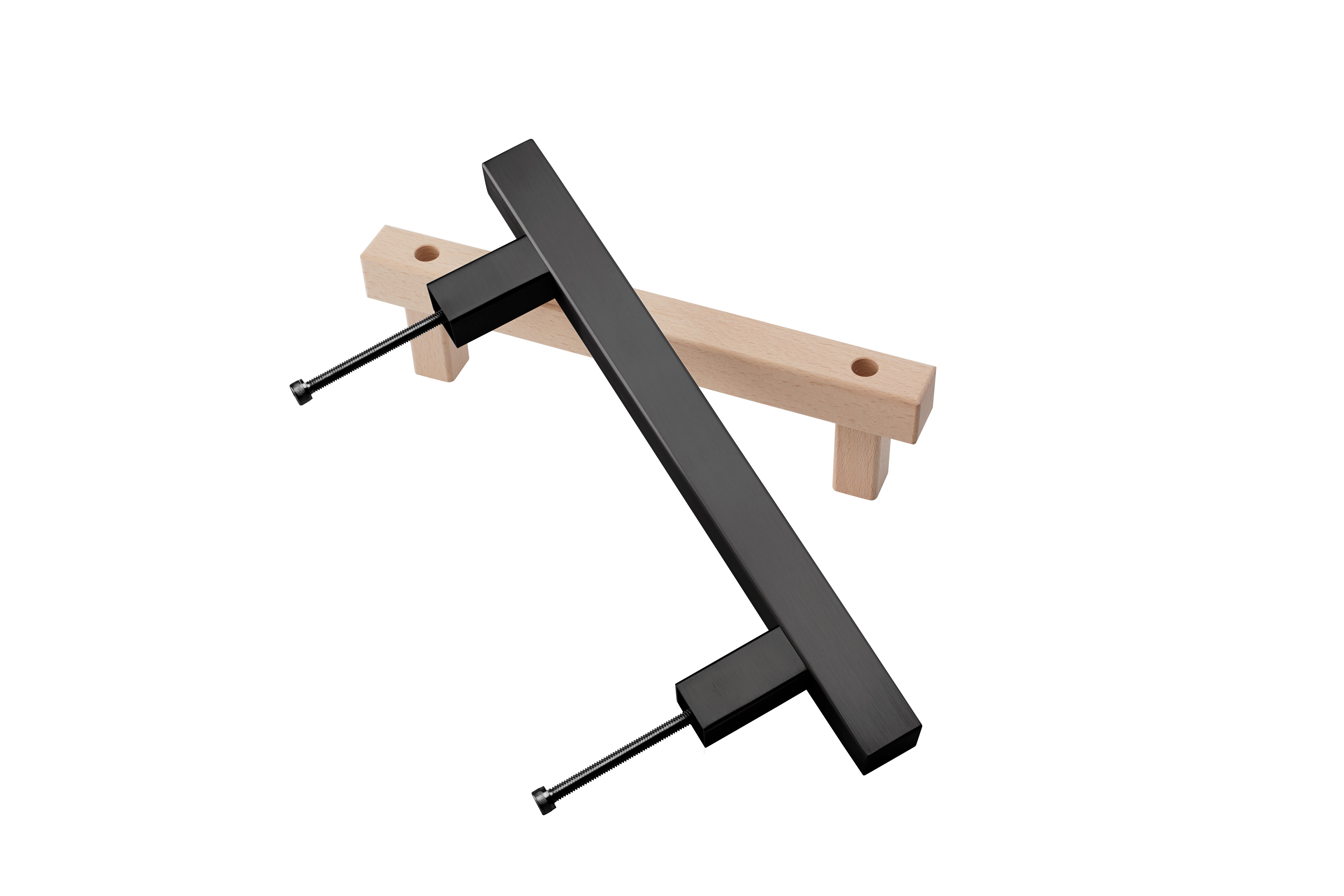 Infraworld Türgriff-Set Edelstahl, quadratisch, schwarz