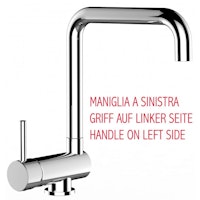 Wasserhahn Vorfenster Küchenarmatur, Umklappbar 6 CM, LINKER HEBEL, mit 360° schwenkbarem N-Auslauf, Verchromt