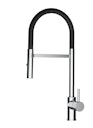 Vorschaubild Wasserhahn Küchenarmatur, SAM, mit 360° schwenkbarem Auslauf, abnehmbare 2 strahl Handbrause, Verchromt / Schwarz
