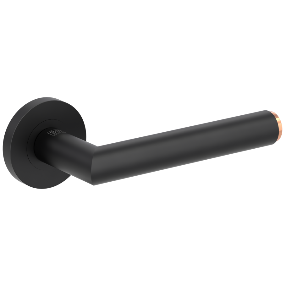 GRIFFWERK Türgriff LUCIA SELECT Schraubtechnik GK3 Rosetten rund unverschließbar Graphitschwarz-Kupfer
