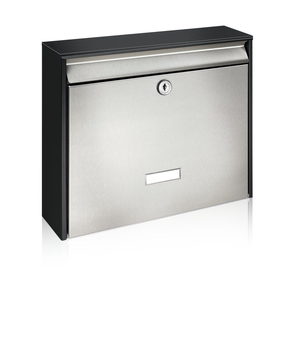 Burg Wächter Briefkasten Oxford 6877 Black+Steel