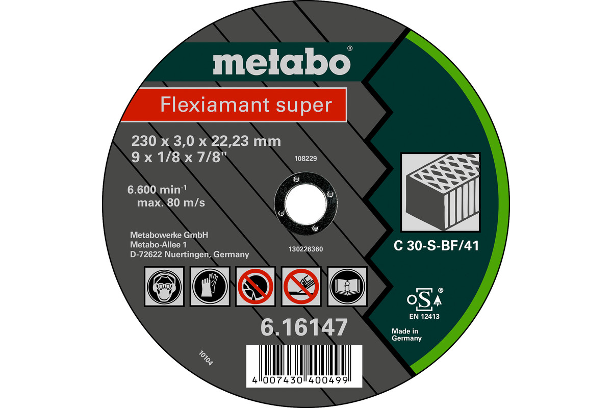 Metabo Flexiamant super 180x3,0x22,23 SteinTrennscheibegerade Ausführung