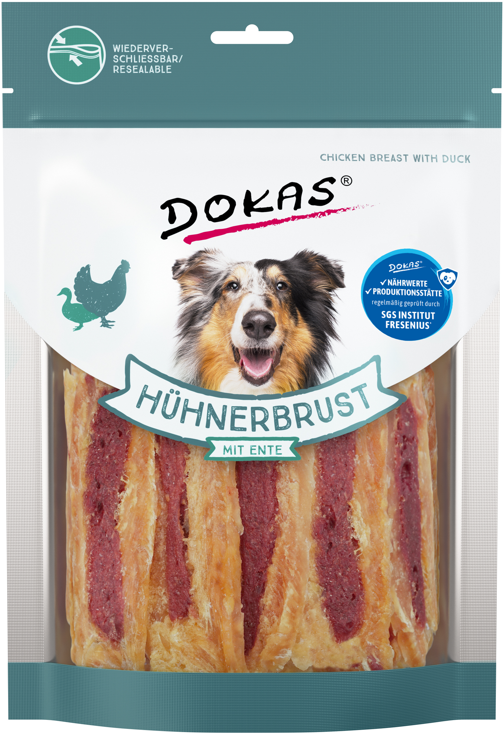 Thumbnail - DOKAS Hühnerbrust mit Ente 220 Gramm Hundesnacks