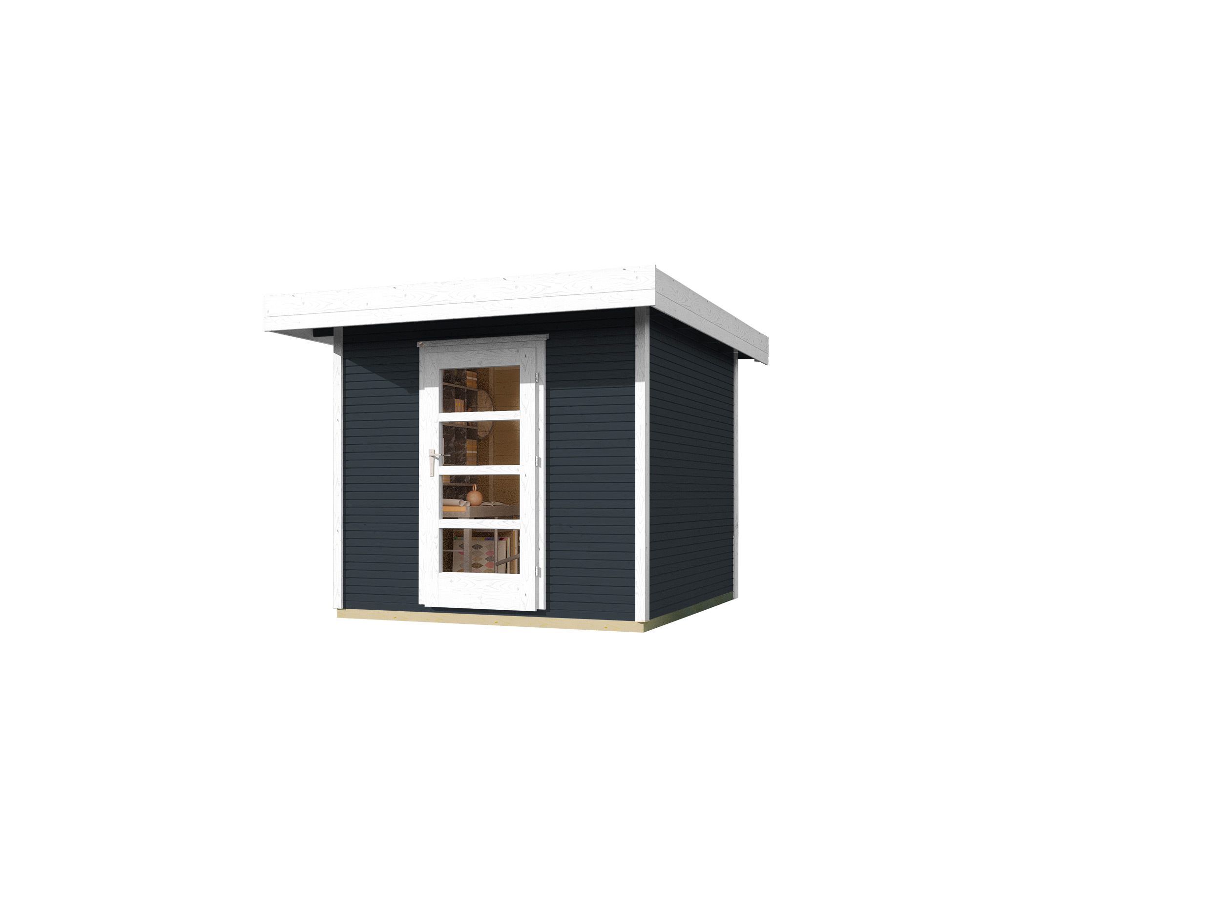 Weka Gartenhaus Designhaus wekaLine 172 mit Vordach (50 cm)-Gr. 3 (295 x 300 cm)-anthrazit - 50 % Rabatt auf Dacheindeck...