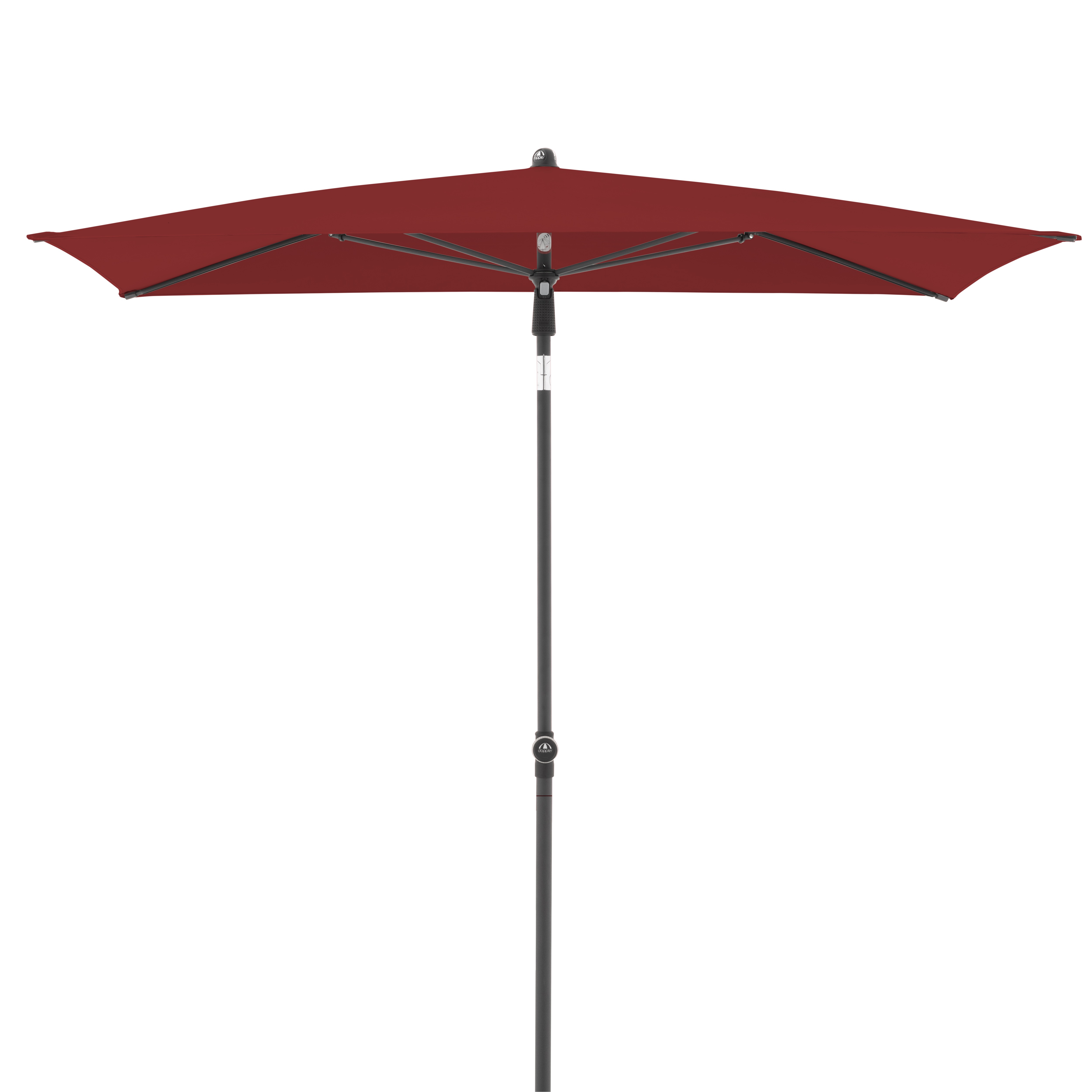 doppler Mittelmastschirm ACTIVE 200 x 120 Green Edition, Stahl Anthrazit / Polyester 180 g/m² Bordeaux