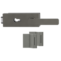 Griffwerk PURISTO S -Kaschmirgrau Ganzglastürbeschlagset -3-teiliger Bandsatz -mit Griff DESM MINIMAL MODERN -EM -PZ