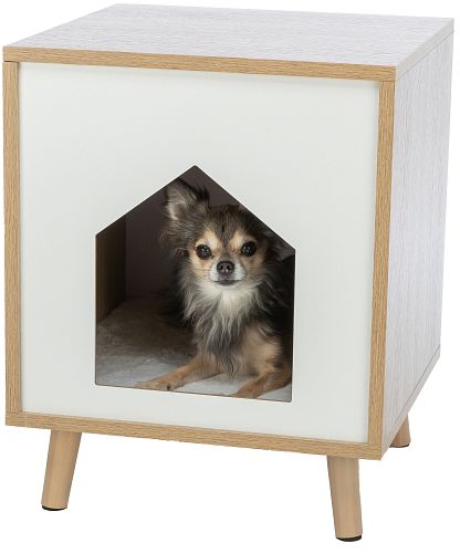 TRIXIE Höhle Isa, Holzoptik, 40 × 50 × 40 cm, hellbraun/weiß