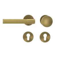 Griffwerk Wechselgarnitur VAYA 136 ARIS fast2fix Fast2Fix Rosetten rund Knopf R2 Gold matt L