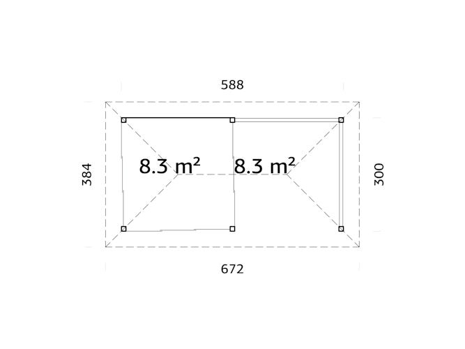 Palmako Pavillon Bianca 16,6 m² Set 504 Slide Plus mit Isolierglas-Schiebetüren