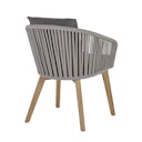 Vorschaubild Diamond Garden Balkon-Set SHEFFIELD, Tisch + 2 Stühle, Edelstahl Dunkelgrau / Recycled Teak / Rope Hellgrau