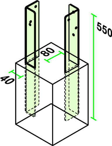 OSMO Pfostenanker zum Einbetonieren-Winkelanker