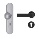 Vorschaubild Griffwerk TITANO Kombi SB_882 ES1 (S2) -Edelstahl matt Kombi-Schutzbeschlag -Knopf/Drücker -mit Griff DESM GRAPH -GSC -rund -L -ZA, 72mm -TS 38-50