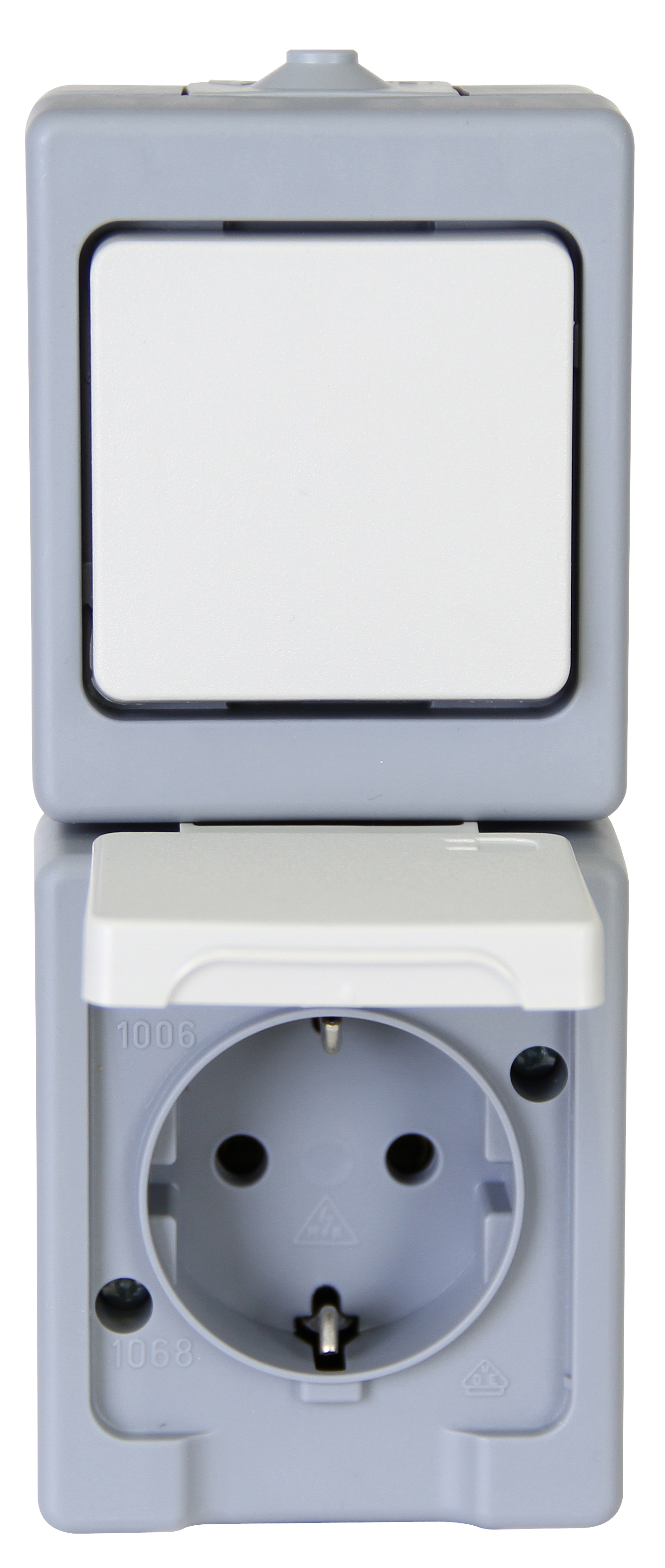 Kopp Aus-/ Wechselschalter Steckdosenkombination STANDARD grau