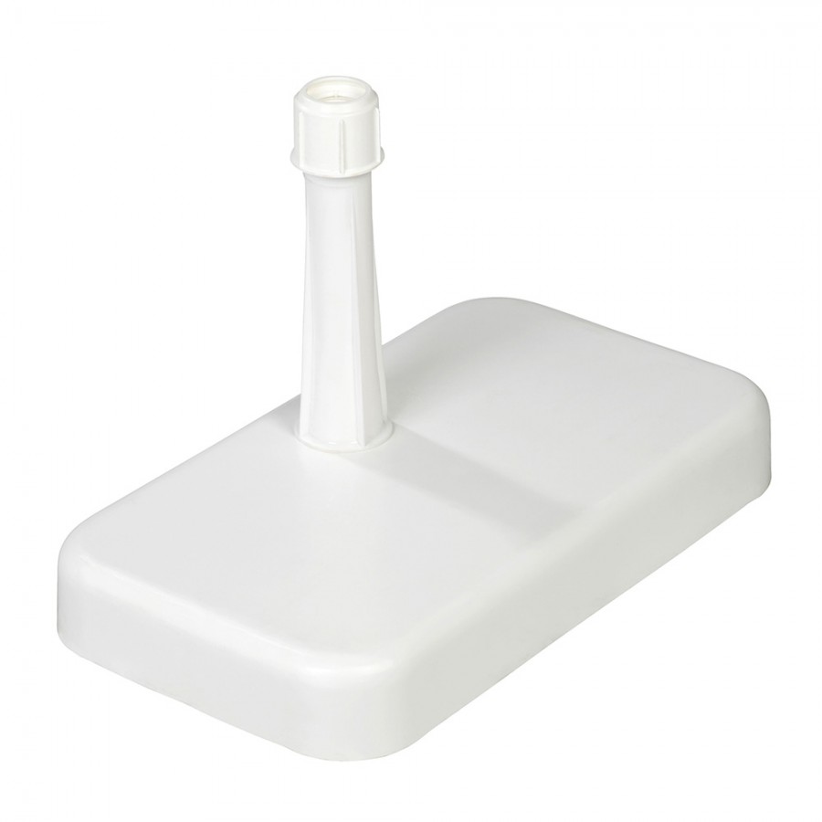 Delschen Balkon-Schirmständer mit Kunststoff-Rohr Ø 18-38 mm, Betongefüllt, 20 kg, Weiß - Abverkauf