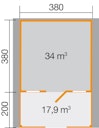 Weka 45 mm Gartenhaus 135 B mit Vordach +Terrasse